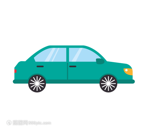 汽車綠色出租車矢量簡約元素 打造環(huán)保出行的視覺經(jīng)典